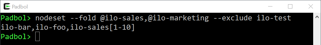 nodeset exclude example