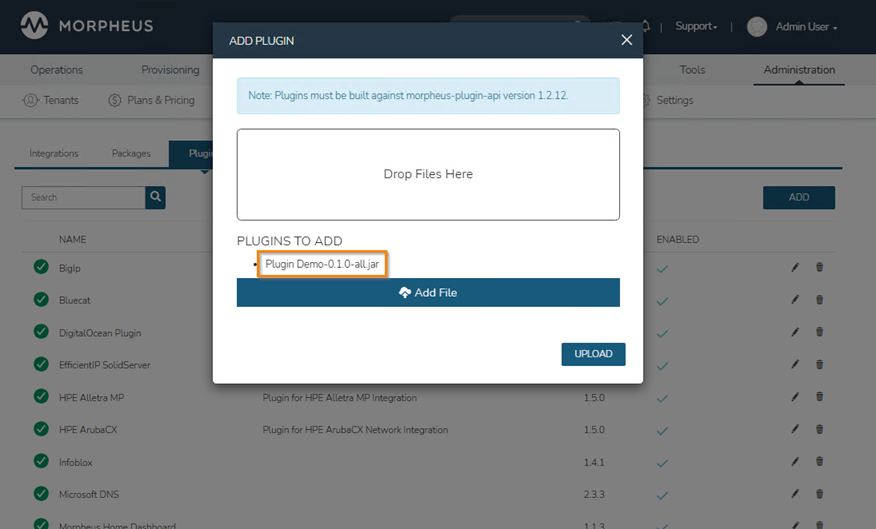 Upload jar file to the UI Upload jar file to the UI