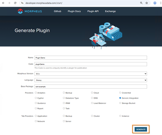 Generate plugin project Generate plugin project