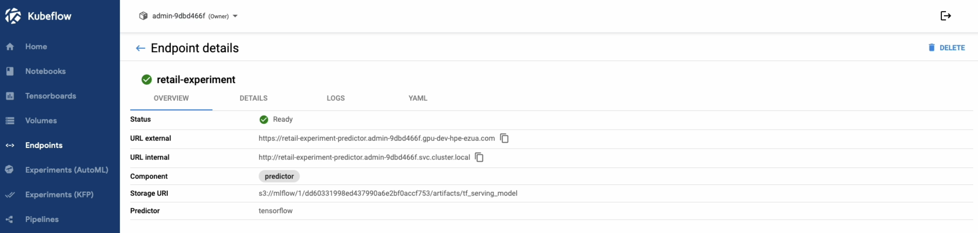 This screenshot depicts KServe and HPE Ezmeral work together to efficiently deploy and manage machine learning models. 