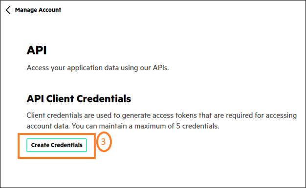 GreenLake Create Credential Button GreenLake Create Credential Button