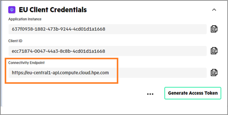 GreenLake API Endpoint GreenLake API Endpoint