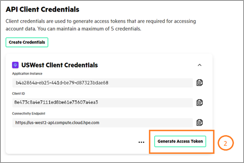 Generate GreenLake Access Token Generate GreenLake Access Token