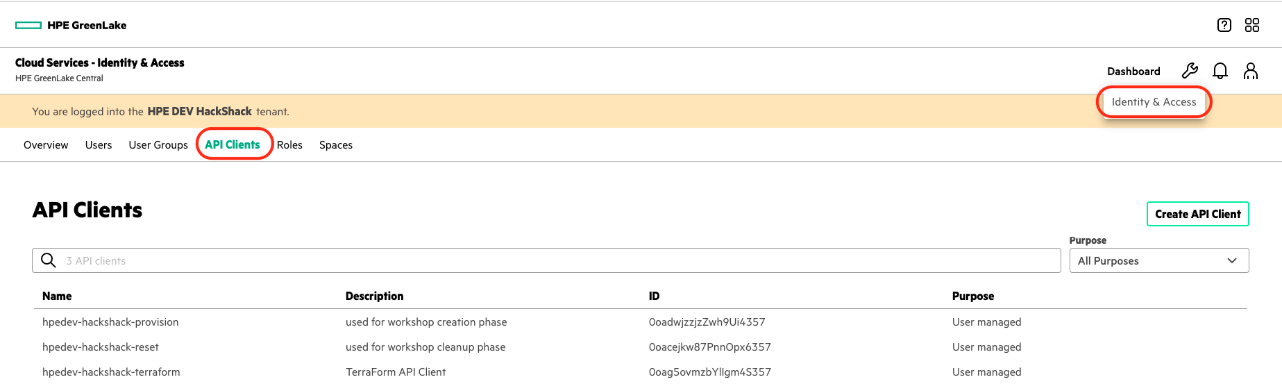 GreenLake API Clients