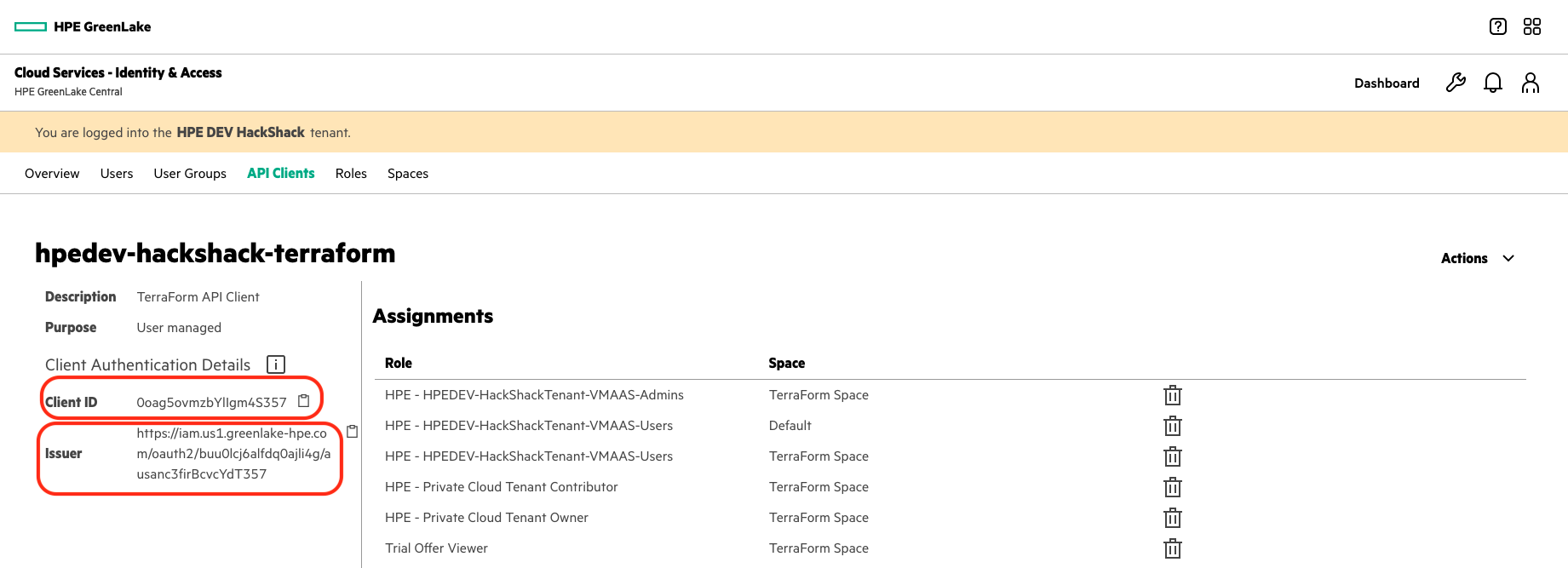 GreenLake Terraform API Client