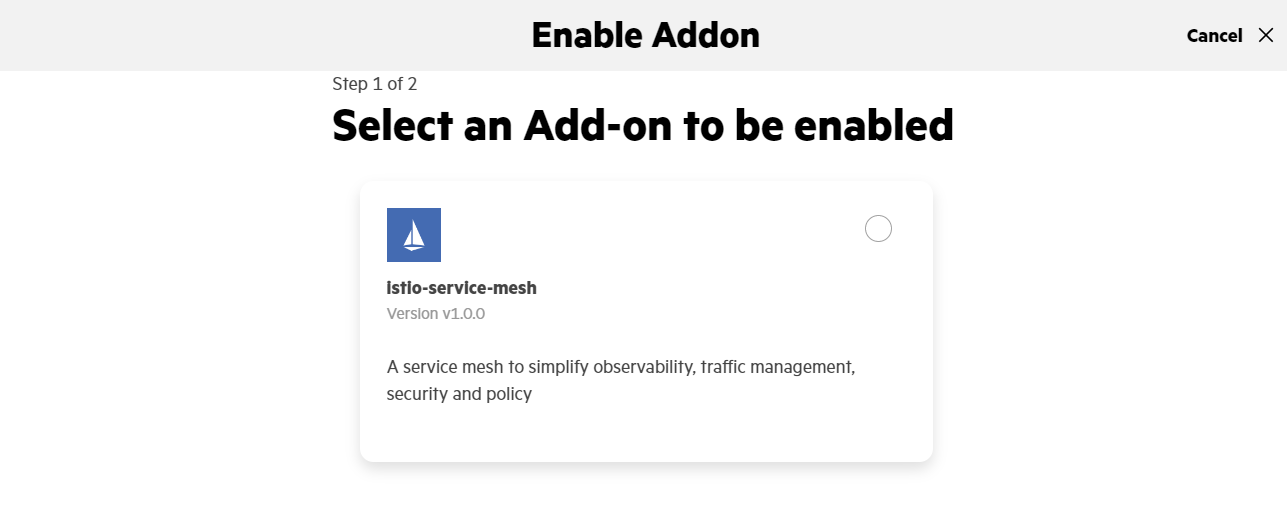 Select Add-on view