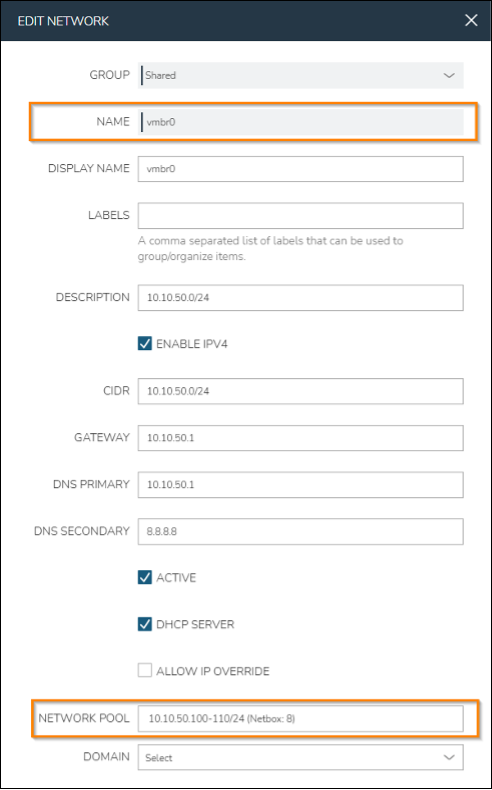 Network with IP Pool