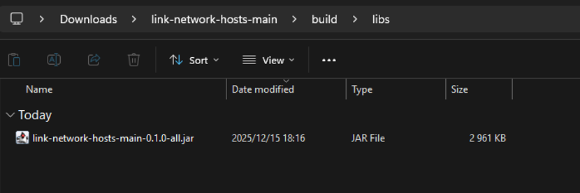 Compiled jar file in build/libs subdirectory