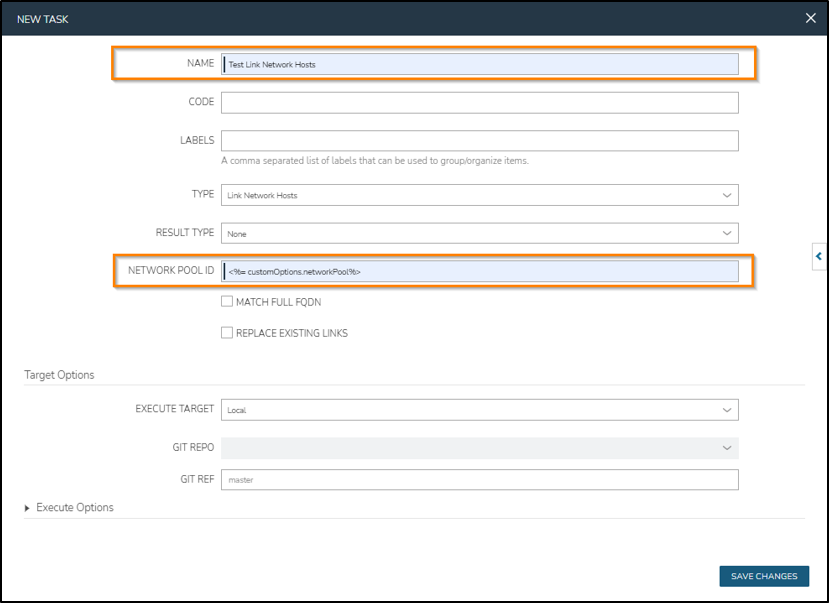 Custom Task setup