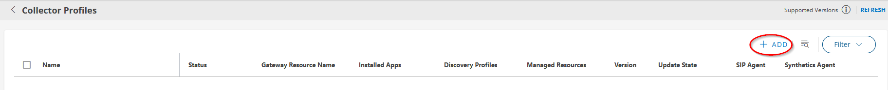 Add the gateway collector profile Add the gateway collector profile