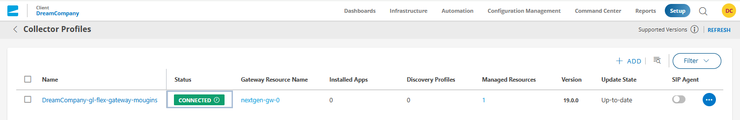 Gateway is connected Gateway is connected