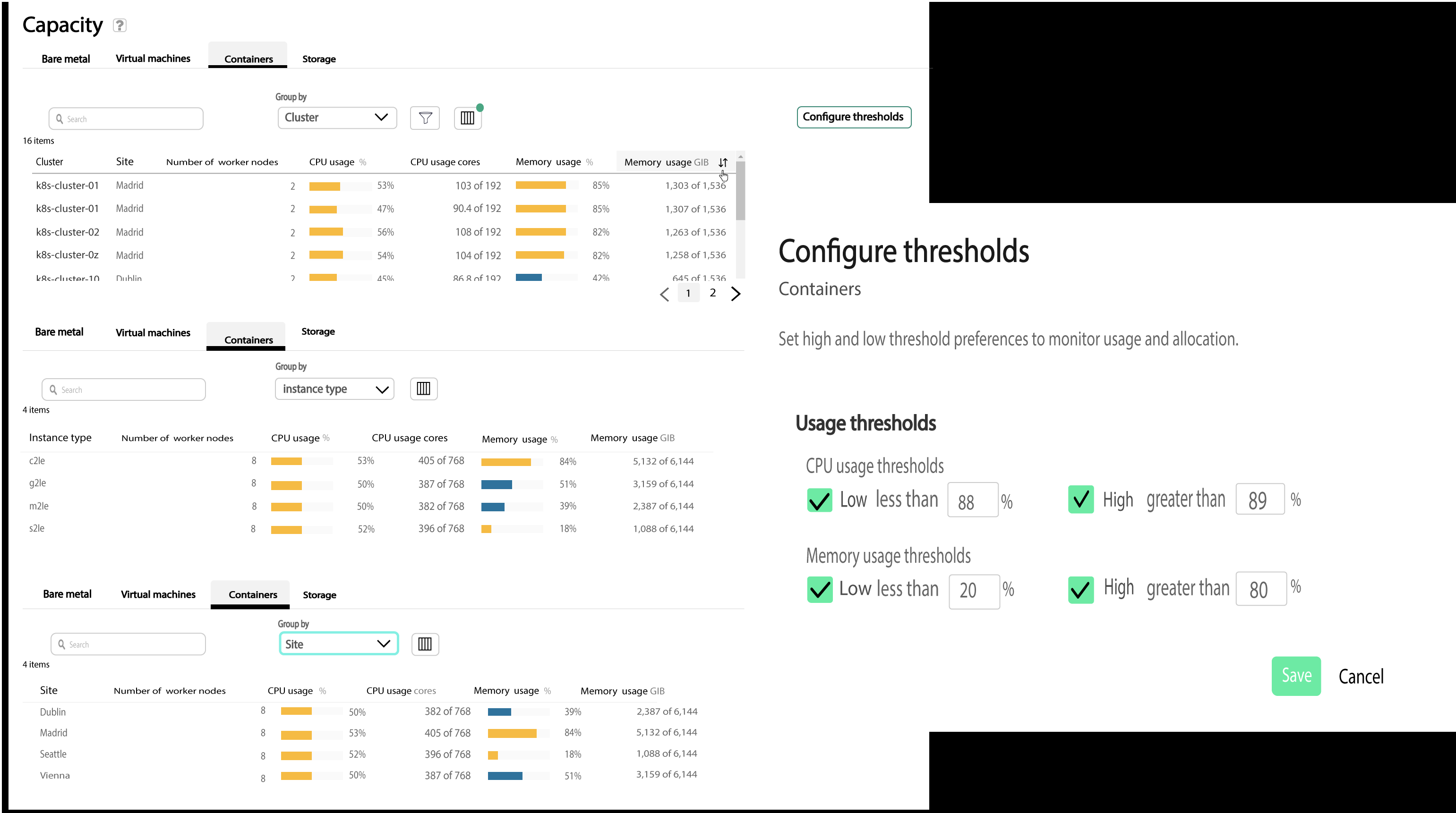 Screenshot 6: Container service monitoring Screenshot 6: Container service monitoring