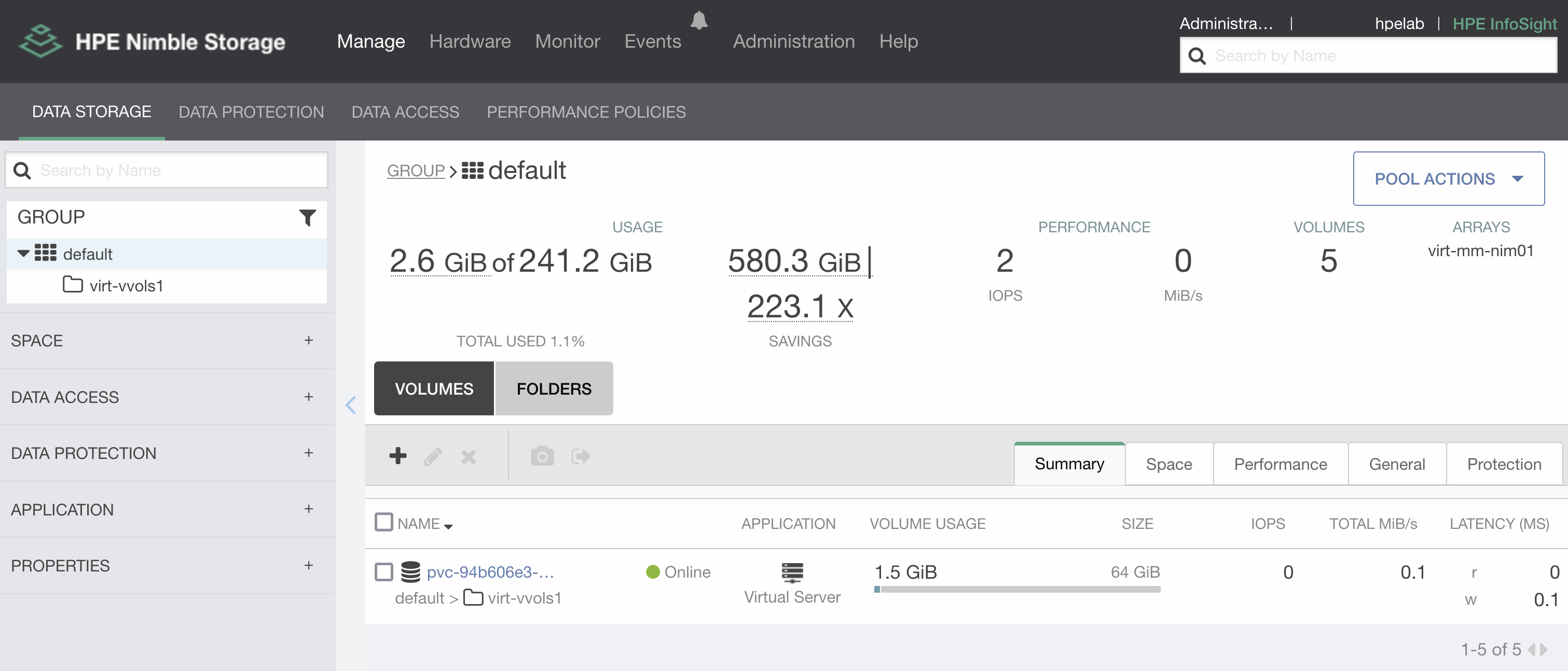 PersistentVolume hosted on HPE Nimble Storage