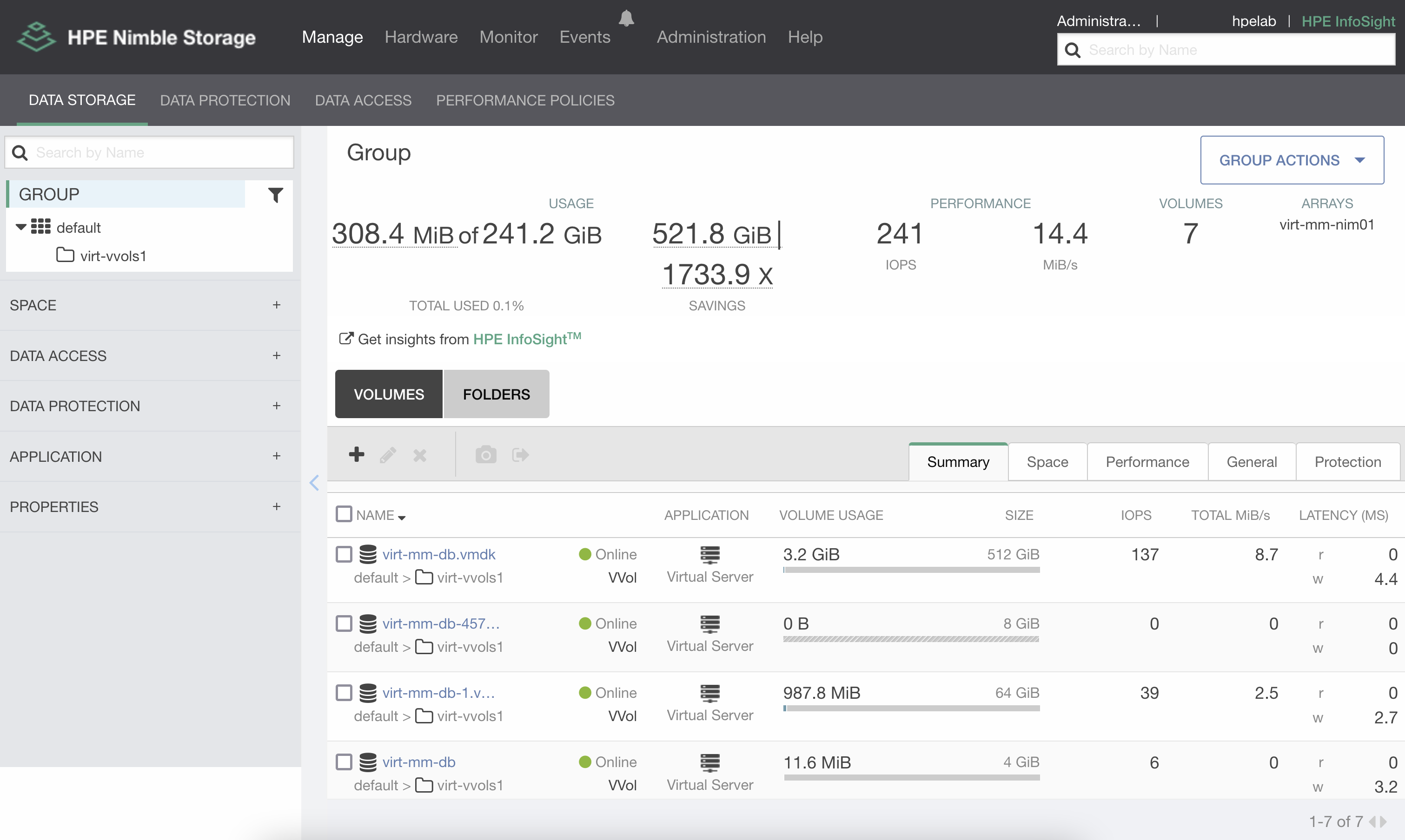 vVol Datastore Volumes